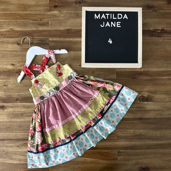 Matilda Jane Camp MJC Another Perfect Day Floral Sleeveless Knot Yellow Dress 4 - Picture 1 of 7